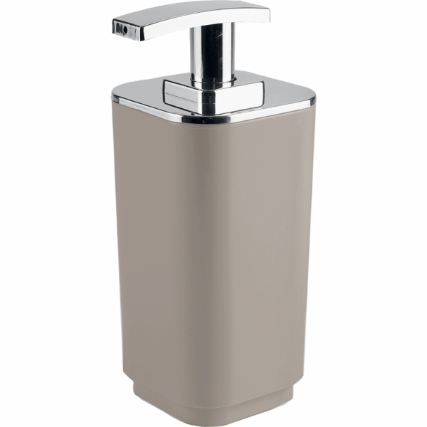 Dosatore Sapone Liquido modello Seventy Resina cm.6,5 x 7,1 x 16 h Tortora-Cromata  | Gedy